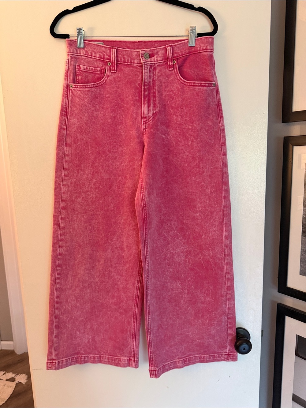 GAP High Rise Stride Ankle Wide Leg Jeans Sugar Pink Size 29 8R #X30 - Picture 3 of 7